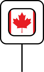 Canada flag square pin icon.