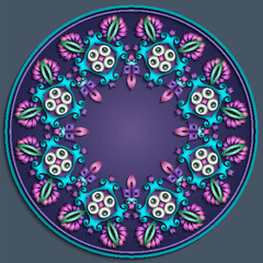 Vector abstract ornamental nature vintage frame.