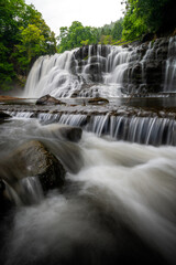 Fototapeta premium 栃木県那須烏山市 新緑の龍門の滝