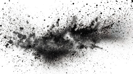 Fototapeta na wymiar Splashes of black paint on a white background, generative AI.
