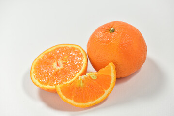 orange isolated on white background Sour tropical fruit Non-toxic food. Suitable for vegetarians and add vitamin C for good health