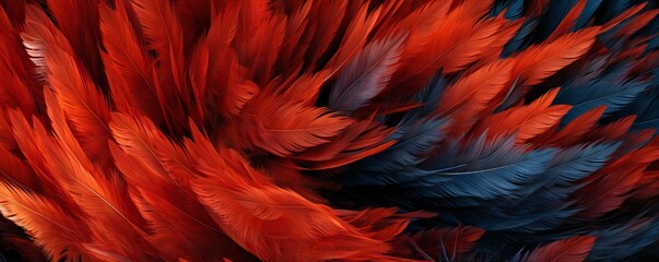 Obraz premium Colorful Feathers Detailed Abstract Texture Generative AI 