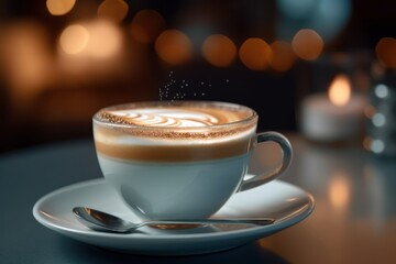 perfect cup of hot cappuccino, ai tools generated image