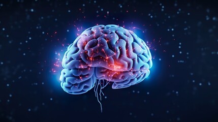 Human brain. Idea generation, brainstorm concept. Generative Ai technology.