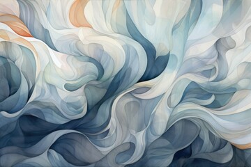 Obraz premium Background of an image of a watercolor painting of an abstract artwork, in the style of a luxurious drapery, light navy and dark gray. Generative AI