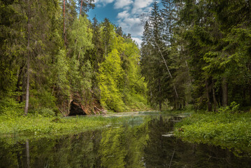 Mirror cliff (latvian: Spoguļklints) in Cirulisi (latvian: Cīrulīši) Nature Trails in Cesis (latvian: Cēsis), Latvia