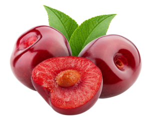 Cherry isolated on white background, full depth of field