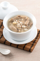 Four Tonics Soup. Delicious traditional Chinese herb flavor food.