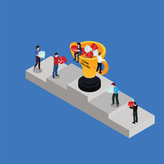 Business Core Values isometric 3d vector illustration concept for banner, website, illustration, landing page, flyer, etc.