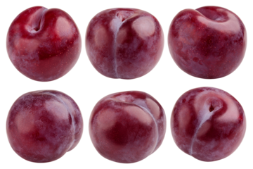 plum isolated on white background, full depth of field