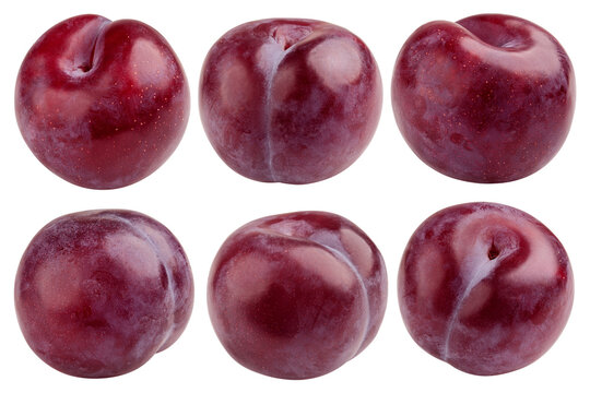 plum isolated on white background, full depth of field