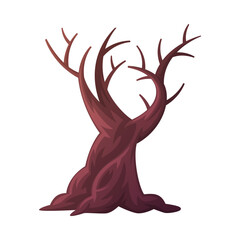 Dry Bare Tree as Desert Element Vector Illustration