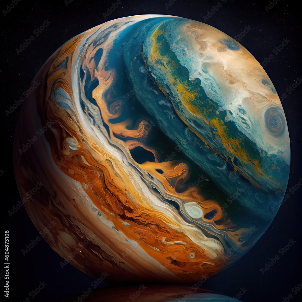 Wall mural planet in space. generative ai.