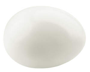 boiled egg without shell, isolated on white background, full depth of field