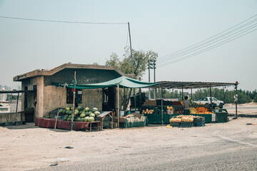 Fototapeta na wymiar A stall with fruit in Iraq Basra