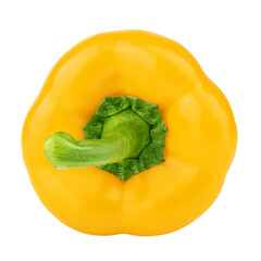 sweet yellow pepper, paprika, isolated on white background, full depth of field