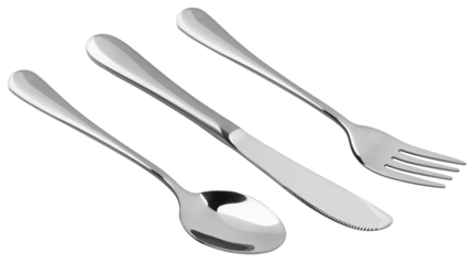 Fork, Knife, Spoon, cutlery isolated on white background, full depth of field