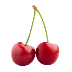 Cherry isolated on white background, full depth of field