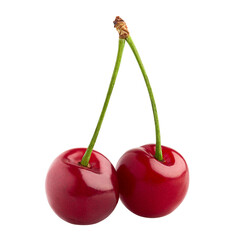 Cherry isolated on white background, full depth of field