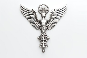 Medical Caduceus Emblem on White Background Generative AI 