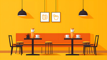Cafe eatery vector image minimalist warm