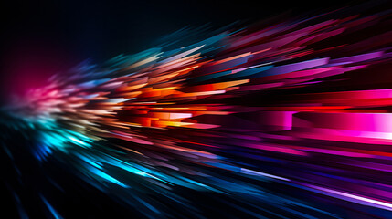 a colorful background with streaks of light, a sense of fast motion, fragmented, generative AI