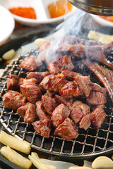 grilled meat on the grill