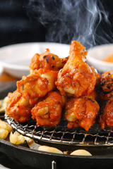 grilled wings on grill