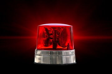 Red Color Emergency Light Warning Vehicular Police Alarm Siren Buzzer Isolated with Clipping path. - obrazy, fototapety, plakaty