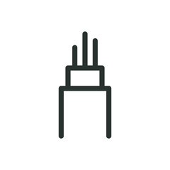 Cable isolated icon, 3 core cable vector icon with editable stroke