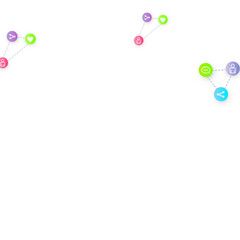 Social media marketing icons internet tags target