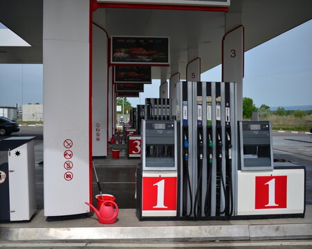 gas station, Russian oil company Lukoil, distributor, refueling, gasoline, filling, 2023-05-16, Varna, Bulgaria,