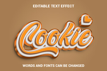Cookie 3D Vector Text Effect Fully Editable High Quality
