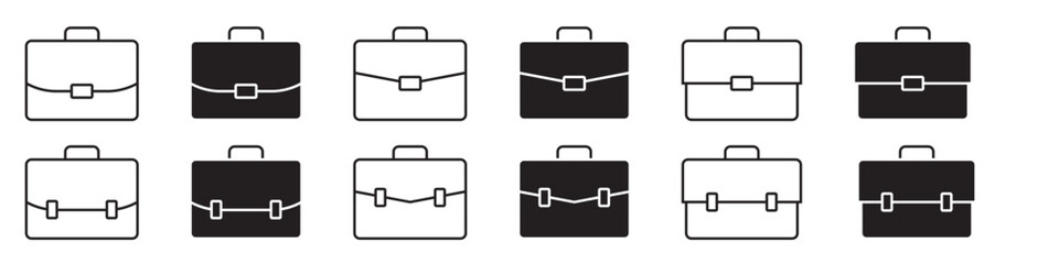 Briefcase icon set. Business elements