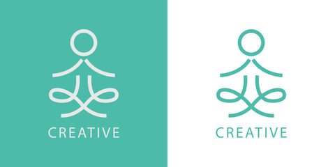 Yoga home logo design. simple design editable