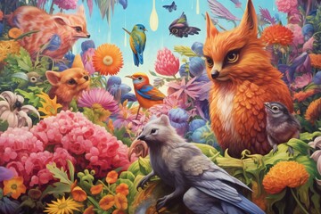 Fototapeta premium Abstract Fauna Art Background Generative AI 