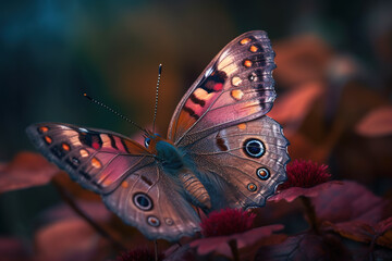 butterfly on flower. Generative Ai