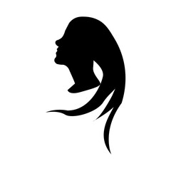 women's hair icon silhouette design template vector