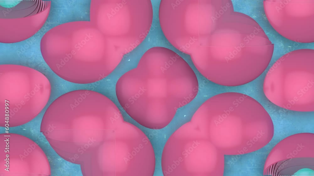 Aufkleber Pattern of colorful geometric shapes. 3d rendering loop animation 4K