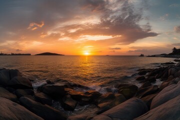 Obraz premium Sunset over the sea