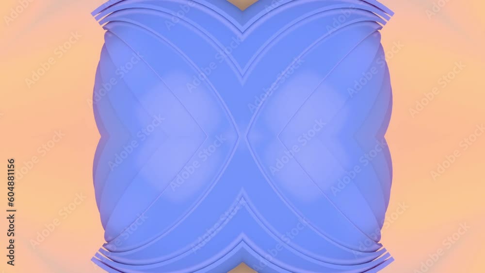 Aufkleber Symmetrical pattern of rotating geometric shapes. 3d rendering loop animation