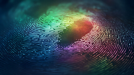 Biometric Fingerprint and Cybersecurity Solutions for Enhanced Protection, background. Generative AI
