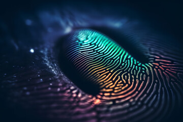 Biometric Fingerprint and Cybersecurity Solutions for Enhanced Protection, background. Generative AI