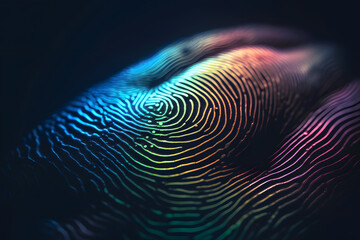 Biometric Fingerprint and Cybersecurity Solutions for Enhanced Protection, background. Generative AI