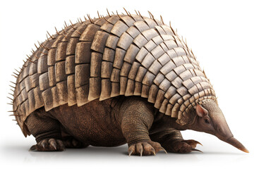 armadillo isolated on white background. Generated by AI.