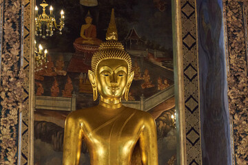 Bangkok templo solitario noche ciudad