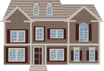 Fototapeta premium Modern luxury house, villa, cottage, townhouse front side. realistic vector illustration.