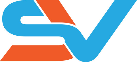 Letter SV logo design, SV letter logo on transparent background