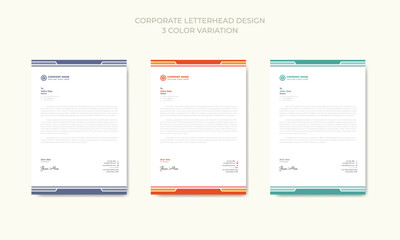 Corporate modern business letterhead in abstract design premium vector.