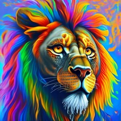 Lion head Surrealistic Paintings Portrait